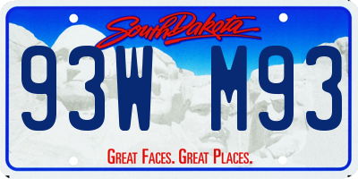 SD license plate 93WM93