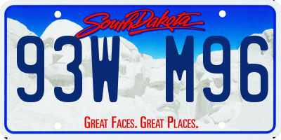 SD license plate 93WM96