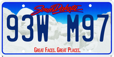 SD license plate 93WM97