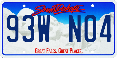 SD license plate 93WN04
