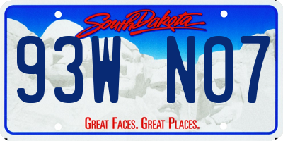 SD license plate 93WN07