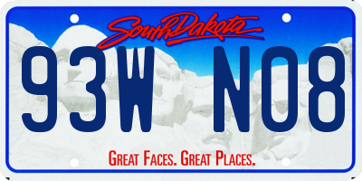 SD license plate 93WN08