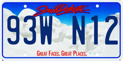 SD license plate 93WN12