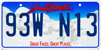 SD license plate 93WN13
