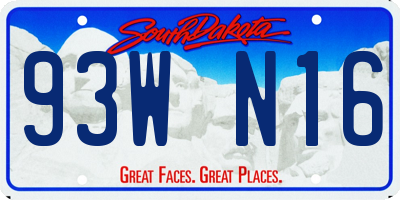 SD license plate 93WN16