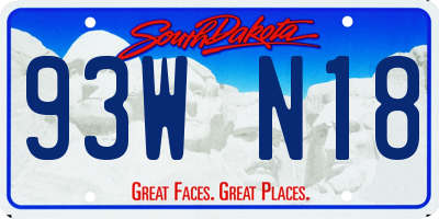 SD license plate 93WN18