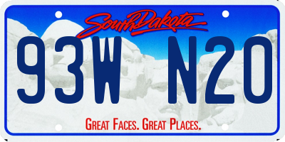 SD license plate 93WN20