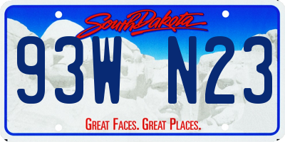 SD license plate 93WN23