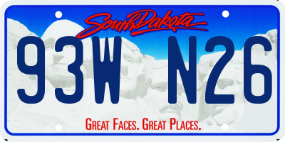 SD license plate 93WN26