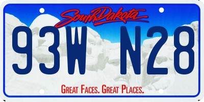SD license plate 93WN28