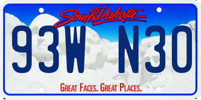 SD license plate 93WN30
