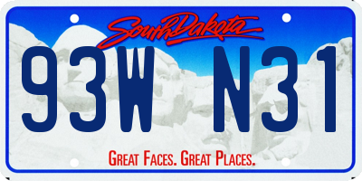 SD license plate 93WN31