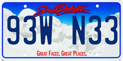 SD license plate 93WN33