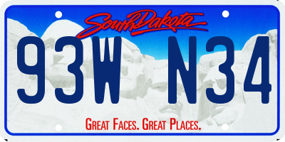 SD license plate 93WN34