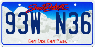 SD license plate 93WN36