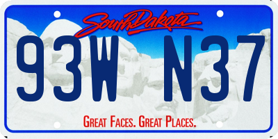 SD license plate 93WN37