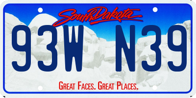 SD license plate 93WN39