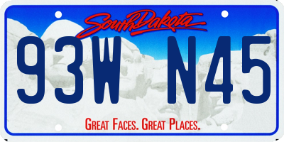 SD license plate 93WN45