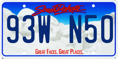 SD license plate 93WN50