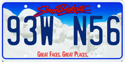 SD license plate 93WN56