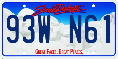 SD license plate 93WN61