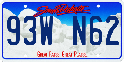 SD license plate 93WN62