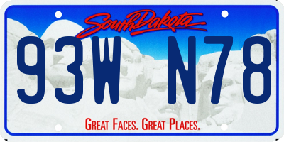 SD license plate 93WN78