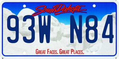 SD license plate 93WN84