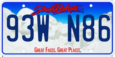 SD license plate 93WN86