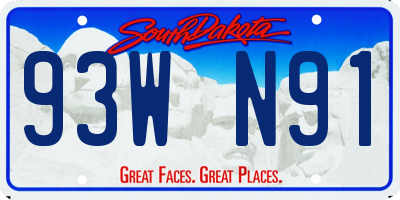 SD license plate 93WN91