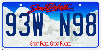 SD license plate 93WN98