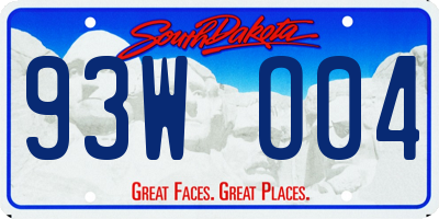 SD license plate 93WO04