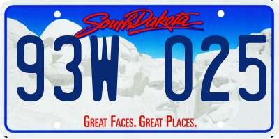 SD license plate 93WO25