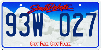 SD license plate 93WO27