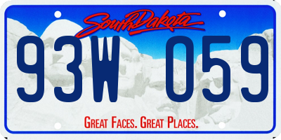 SD license plate 93WO59