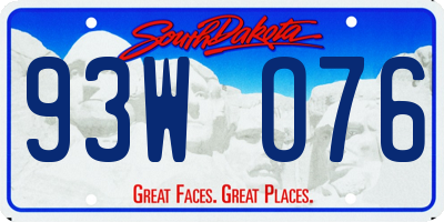 SD license plate 93WO76