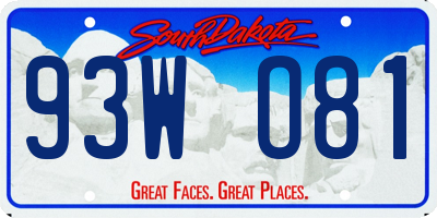 SD license plate 93WO81