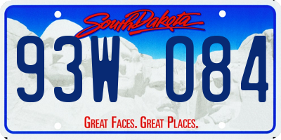 SD license plate 93WO84