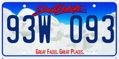 SD license plate 93WO93
