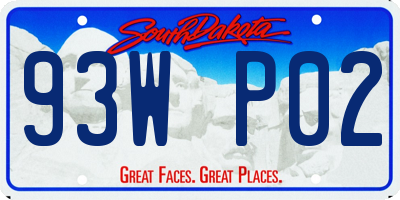 SD license plate 93WP02