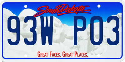 SD license plate 93WP03