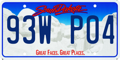 SD license plate 93WP04