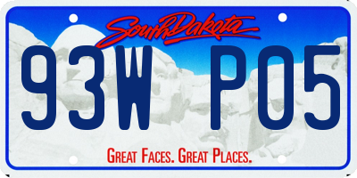 SD license plate 93WP05