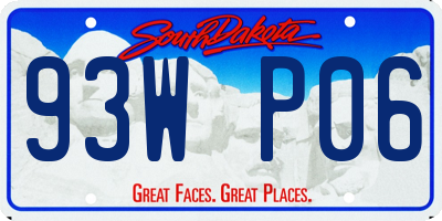 SD license plate 93WP06