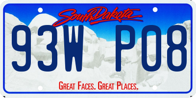 SD license plate 93WP08