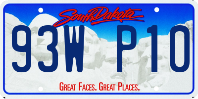 SD license plate 93WP10
