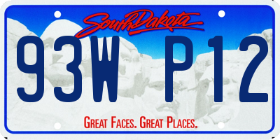 SD license plate 93WP12