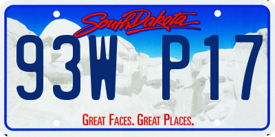 SD license plate 93WP17