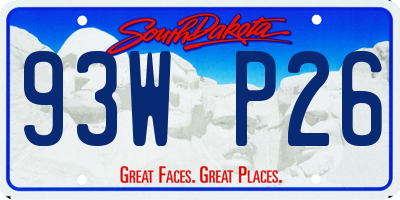 SD license plate 93WP26