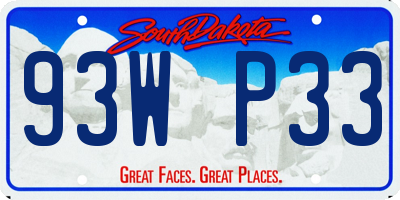 SD license plate 93WP33